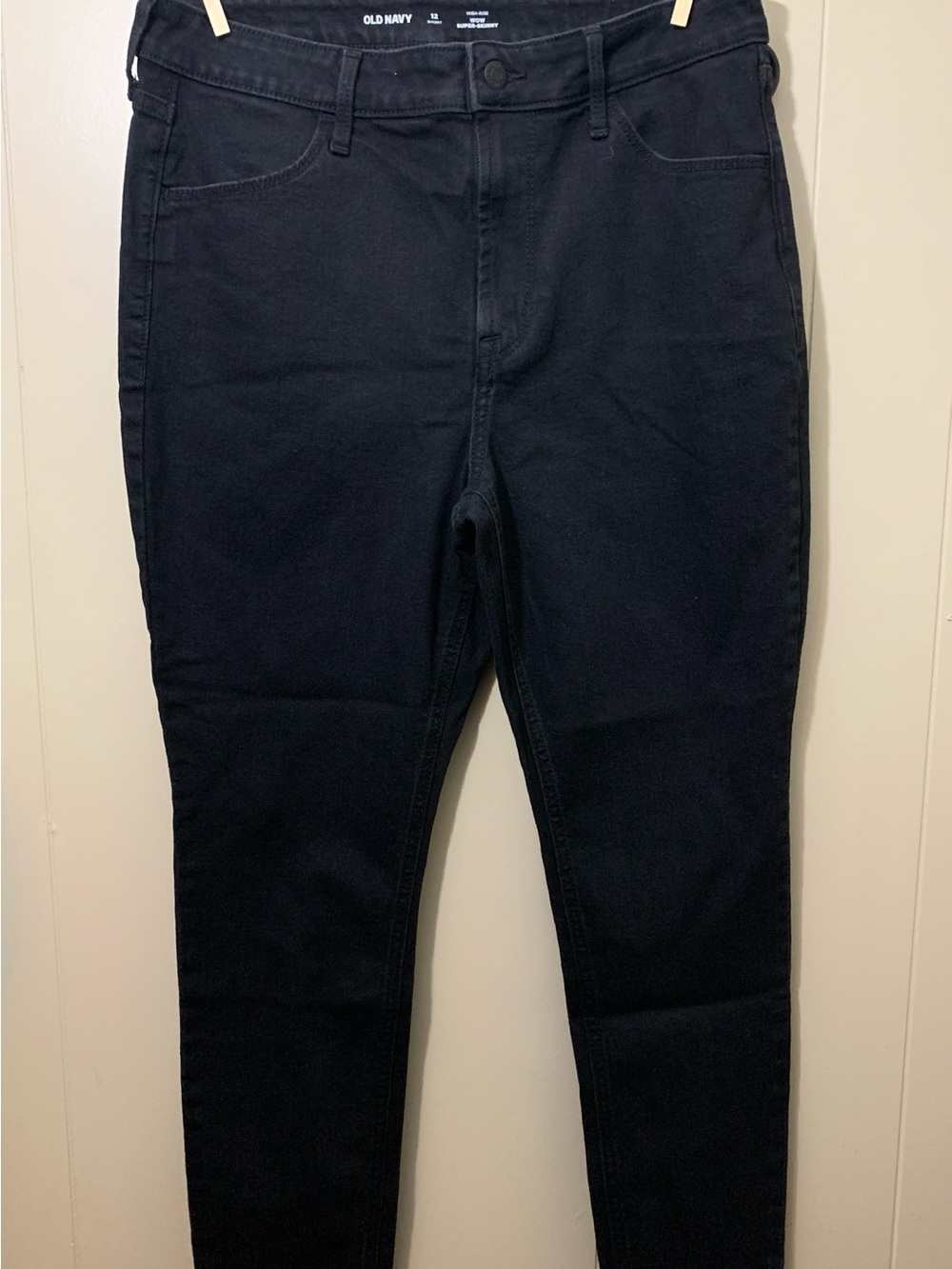 Women’s Old Navy Black High-Rise Wow Super-Skinny Jeans 12 short